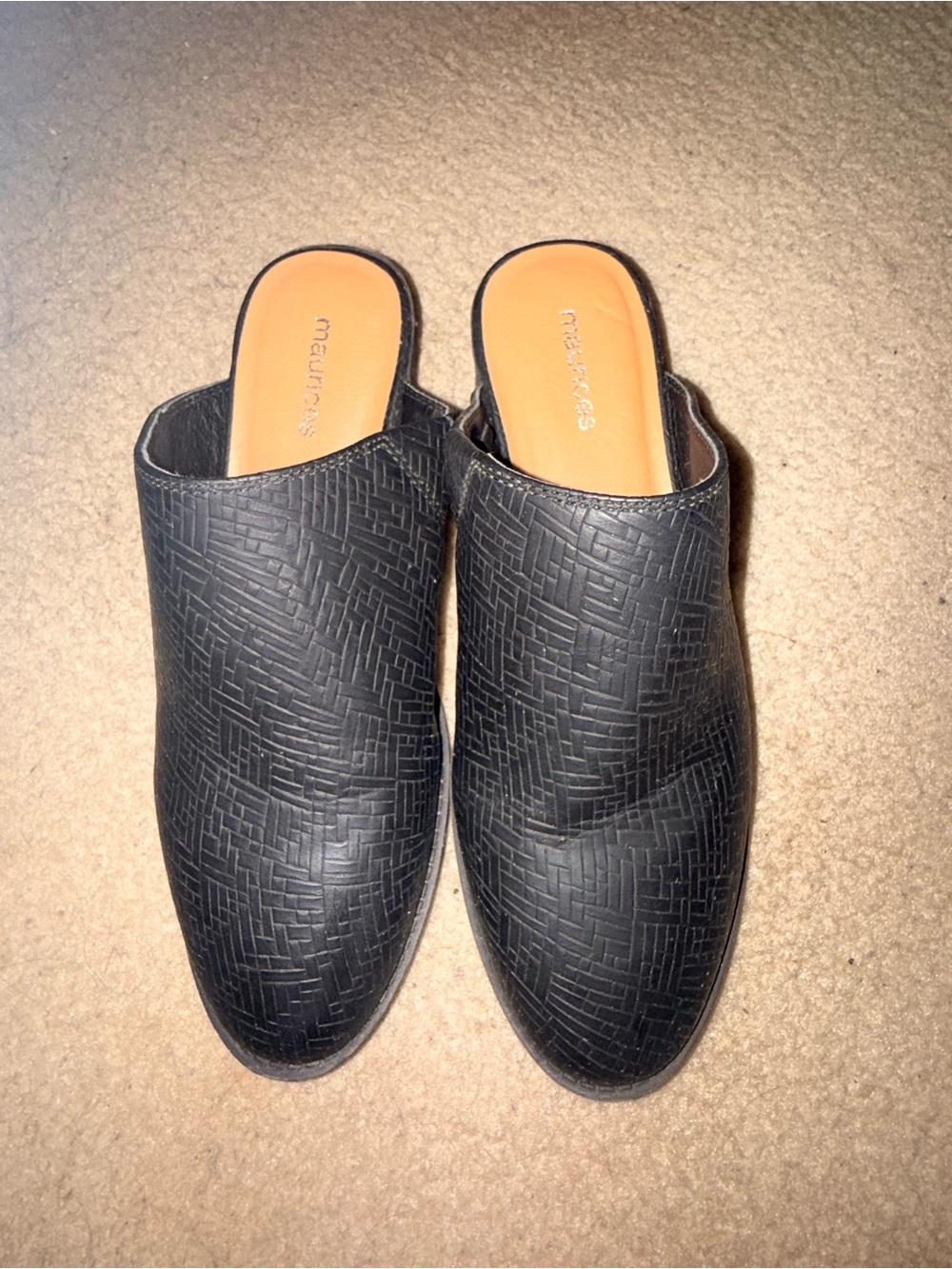 Maurices Black Textured Mule Slides